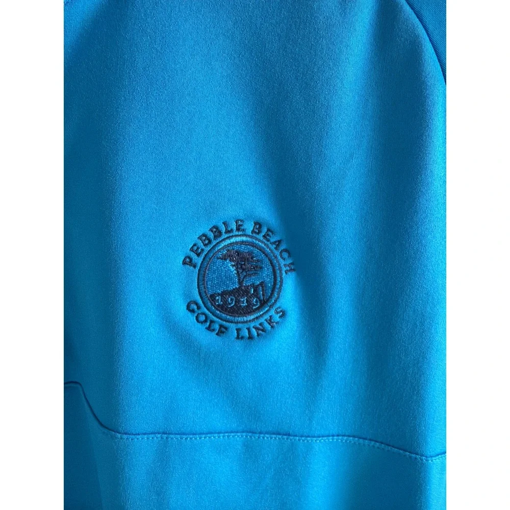 Adidas Golf Vest‎ Mens XL Blue Pebble Beach Golf Links Quarter Zip Pullover